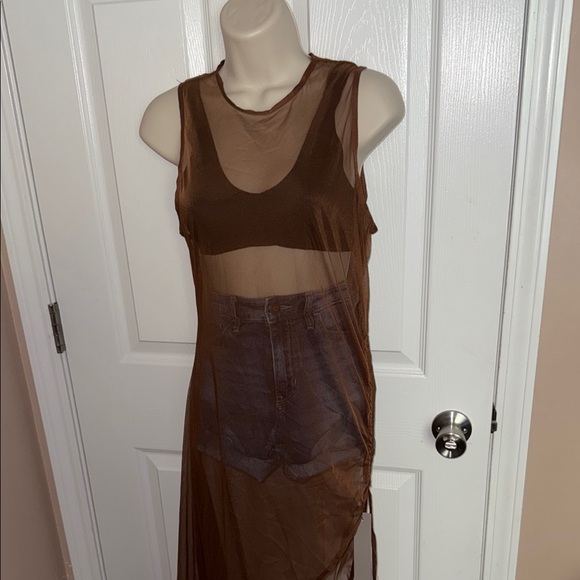 Brown Sheer Top - Picture 1 of 5